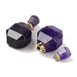 Pendentifs de bouteille de parfum améthyste naturelle&nbsp;G-Q163-10G-08
