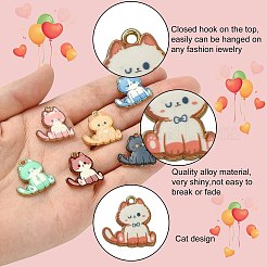 16pcs 8 styles de pendentifs en émail en alliage&nbsp;ENAM-CJ0004-93