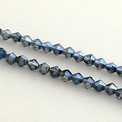 Chapelets de perles en verre électroplaqué&nbsp;EGLA-R094-3mm-M2