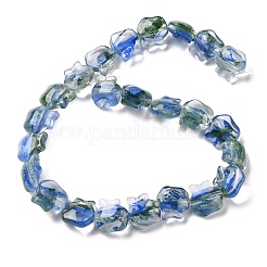 Brins de perles de lampwork faites à la main avec des fleurs intérieures&nbsp;LA-CBA3F7A-01D