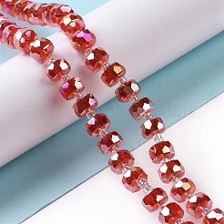 Transparentes perles de verre de galvanoplastie brins&nbsp;GLAA-E036-01D