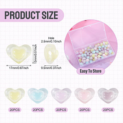 100pcs 5 Farben transparente Acrylperlen&nbsp;TACR-TA0001-73