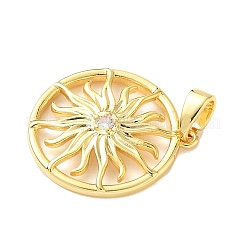 Pendentifs avec zircon cubiques à micro-pavés en laiton&nbsp;KK-F914-02B-G