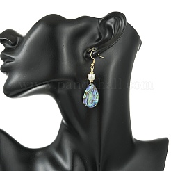 Paua naturales pendientes colgantes shell&nbsp;EJEW-JE07433-01