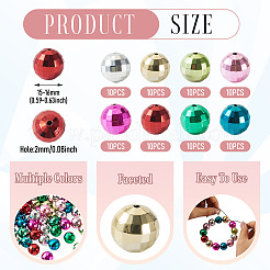 80 pièces 8 couleurs placage perles acryliques&nbsp;PACR-BG0001-01