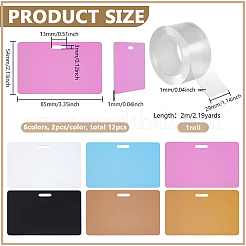 12 Stück 6 Farben PVC-Kunststoff-Displaykarten für Abzeichen&nbsp;DIY-FG0007-87