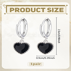 1 paio di orecchini a cerchio in ottone a forma di cuore&nbsp;EJEW-LP0007-050