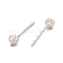 Orecchini a bottone in argento sterling con texture&nbsp;EJEW-L202-004C