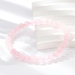 Cuarzo natural rosa de abalorios pulseras del estiramiento&nbsp;BJEW-D446-B-11
