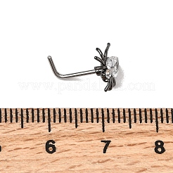 Anelli nasali a forma di L a forma di cuore in acciaio chirurgico 316l con zirconi cubici&nbsp;FS-WG44168-05