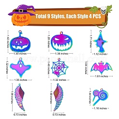 36 Stück 9 Stil 201 Edelstahl Stanz-Leeranhänger&nbsp;STAS-SZ0002-42