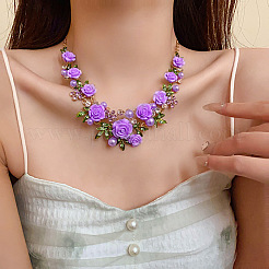 Ensembles de boucles d'oreilles et colliers en alliage de fleurs&nbsp;FS-WG42C19-06