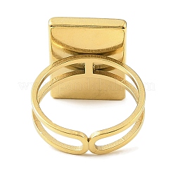 Anillo de puño abierto de acero inoxidable 304 con revestimiento iónico (IP) para mujer&nbsp;RJEW-F166-03G-02