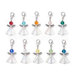 10 Stück 10 Farben Glas Engel Anhänger Dekoration&nbsp;HJEW-JM02815