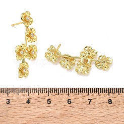 Boucles d'oreilles en laiton avec micro pavé de zircons cubiques pour femmes&nbsp;EJEW-A167-24G