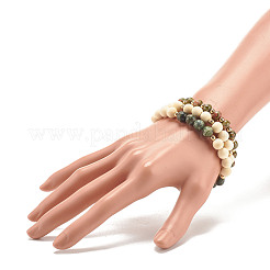 3 Stück 3-teiliges Stretch-Armband-Set aus natürlichem Unakit&nbsp;BJEW-JB07831