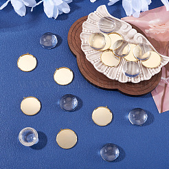 10 Stück halbrunde Glascabochons&nbsp;DIY-TA0013-90