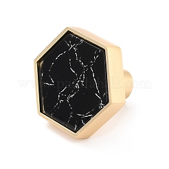 Hexagone avec poignées et boutons en laiton à motif marbré&nbsp;DIY-P054-C11