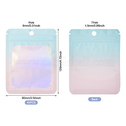 40 sachet d'emballage rectangulaire refermable en plastique holographique à paillettes&nbsp;ABAG-TA0001-97B-03