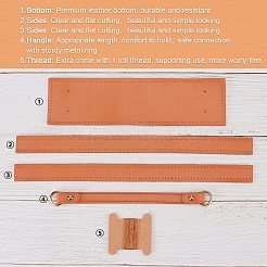 Taschenboden und Griffe aus PU-Leder&nbsp;FIND-WH0059-06B