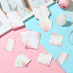 120 pz 4 stili di carta espositiva per collana e orecchini in cartone bianco stampato a fiori&nbsp;CDIS-YW0001-14