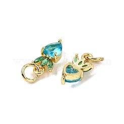 Breloques en laiton avec zircone cubique de micro pave&nbsp;ZIRC-H119-06G-03