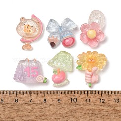 Cabochon in resina trasparente a tema cancelleria scolastica&nbsp;RE-CBA19F6-03