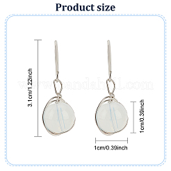 Orecchini pendenti con perline rotonde in acrilico bianco&nbsp;EJEW-AN0001-11