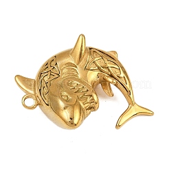 Pendentifs animaux marins en acier inoxydable 304&nbsp;STAS-P402-05B-G