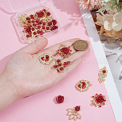 24 stücke 6 stile legierung strass anhänger&nbsp;ENAM-PH0003-27