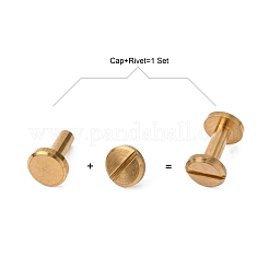 Rivetto a vite solido in ottone per cintura in pelle&nbsp;KK-WH0004-8mm-01C