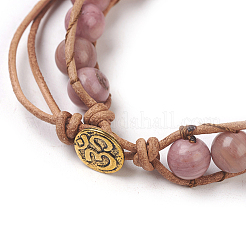 Braccialetti di perline in rodioite naturale&nbsp;BJEW-E351-02C