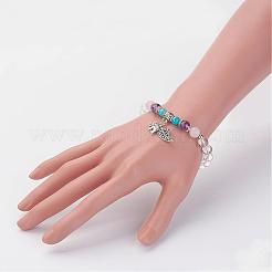 Natürlicher Quarzkristall Charme Armbänder&nbsp;BJEW-JB02927