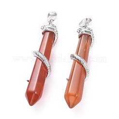 Natürlicher Karneol / roter Achat große spitze Anhänger&nbsp;G-F696-B07