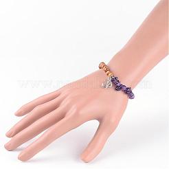 Braccialetti di fascino gemma perline di chip naturale&nbsp;BJEW-JB02302