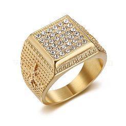 Anillos de dedo de acero inoxidable 304 con micropavé de circonita cúbica para hombre&nbsp;FS-WG6EF44-04