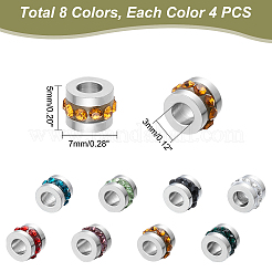 32 pz 8 colori perline di strass in acciaio inossidabile 304&nbsp;STAS-DC0010-94