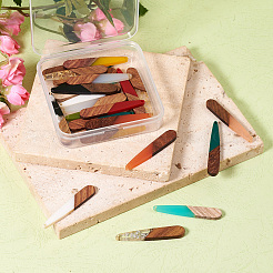 26pcs 3 pendentifs en résine et bois de noyer de style&nbsp;RESI-BT0001-04