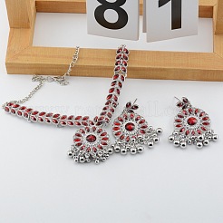 Orecchini a bottone in lega retrò con strass e collane pendenti&nbsp;FS-WG2F819-01