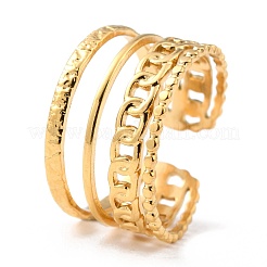 Ionenplattierung (IP) 304 Edelstahl-Fingerringe&nbsp;RJEW-L102-03G