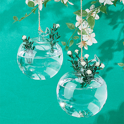 Hängende Hydrokulturvasen aus Glas&nbsp;AJEW-WH0752-090B