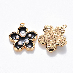 Pendentifs d'émail en laiton &nbsp;KK-T049-052G-01-NF