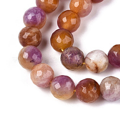 Chapelets de perles en jade blanc naturel teinté&nbsp;G-T139-8mm-60-16