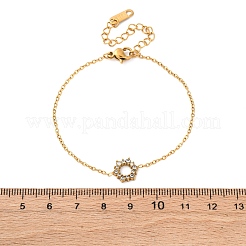 Bracciali a maglie in acciaio inossidabile 304 girasole per donna&nbsp;BJEW-R027-01G