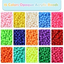 120g 15 Farben undurchsichtige Acrylperlen&nbsp;SACR-FS0001-28