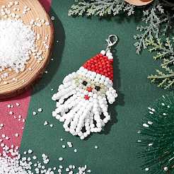 Weihnachtsmann-Anhänger aus Glasperlen&nbsp;HJEW-JM02353