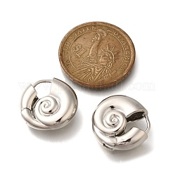 Orecchini a cerchio in ottone a forma di conchiglia a spirale con placcatura a cremagliera&nbsp;EJEW-H143-22P