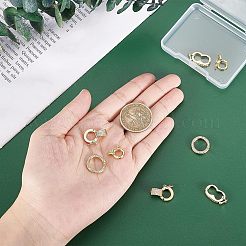 8 Stück 4 Stil Messing Micro Pave klare Zirkonia Twister Verschlüsse&nbsp;ZIRC-CA0001-09