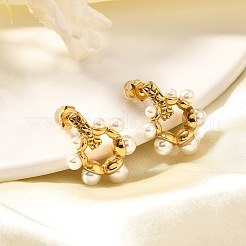Boucles d'oreilles à tige en acier inoxydable 304&nbsp;LS-EJEW-A123-01B-G