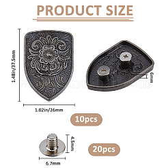 10 rivet décoratif en alliage&nbsp;BUTT-FH0001-028B